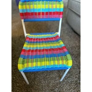 Vintage ikea Kids Rainbow Woven Plastic Chair Excellent Condition 2 available
